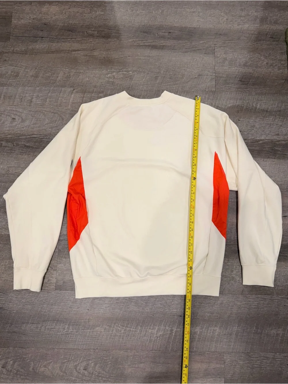 Y-3 Adidas Sweatshirt White Orange Oversized M Streetwear Designer Quiet Luxury